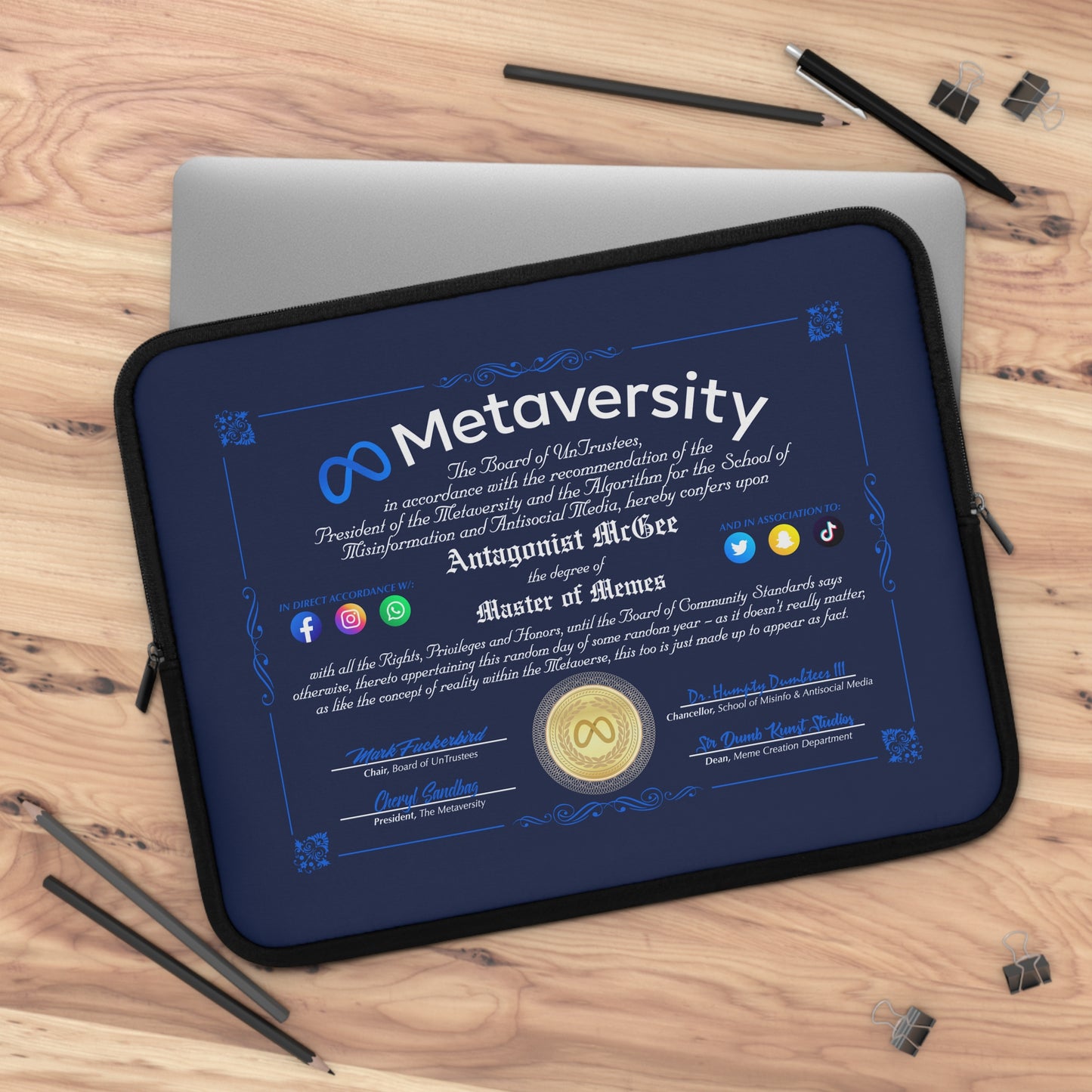 DK160: The Metaversity Of... - Padded Laptop / Tablet Sleeve