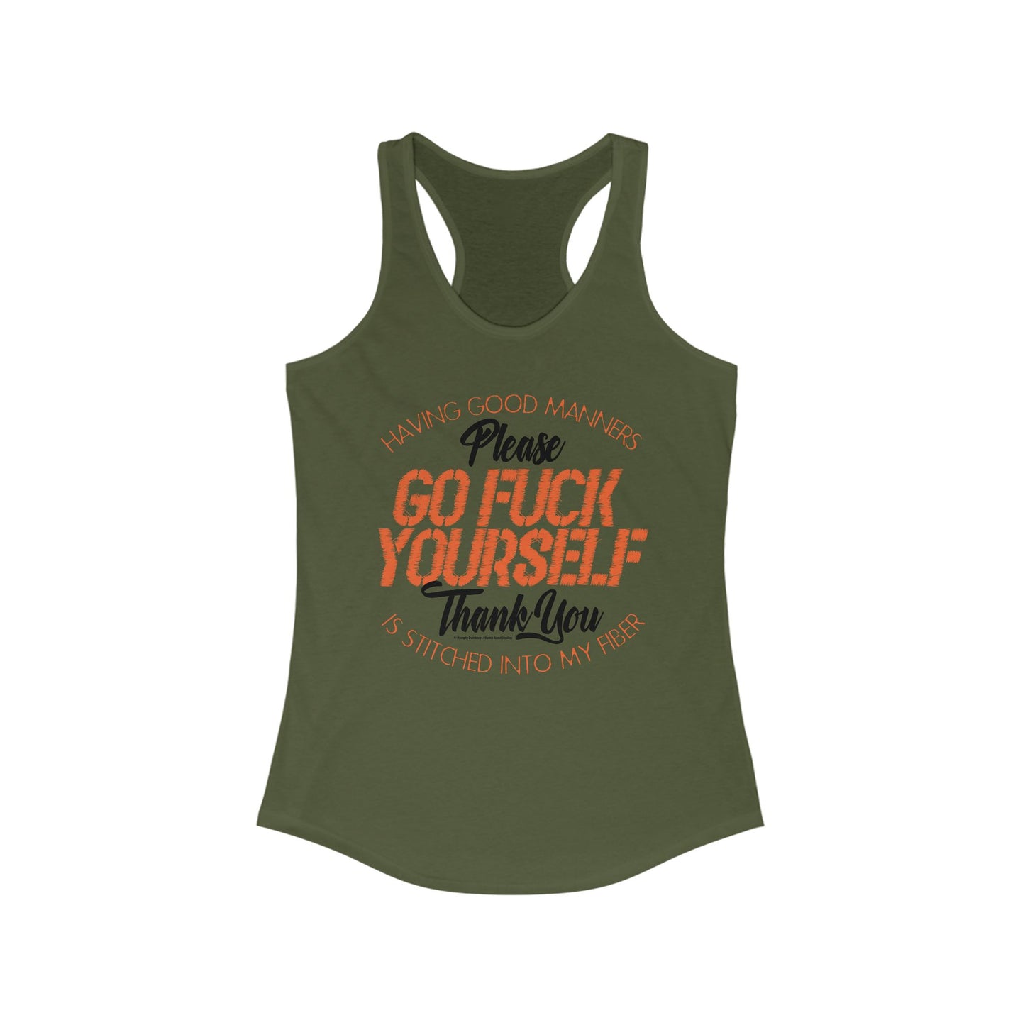 DK90: Please & Thank You (Go Fuck Yourself) - Ladies Racerback Tank