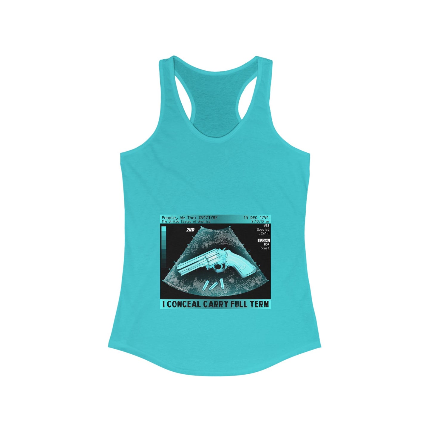 DK73: I Conceal Carry Full Term - Ladies Racerback Tank