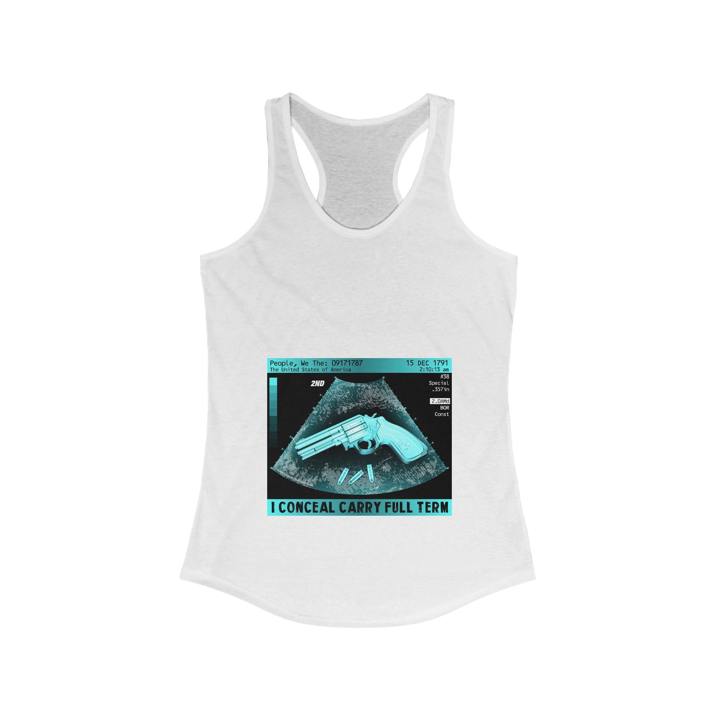 DK73: I Conceal Carry Full Term - Ladies Racerback Tank