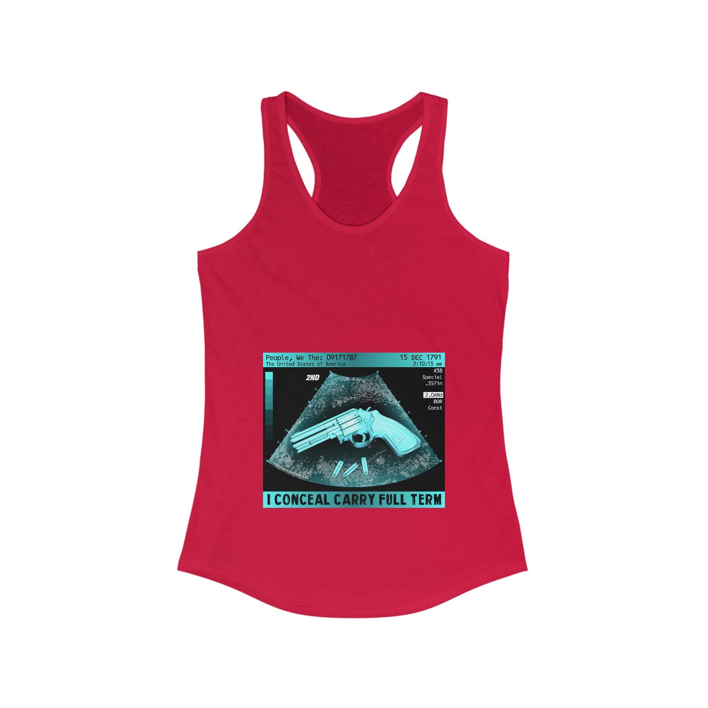 DK73: I Conceal Carry Full Term - Ladies Racerback Tank