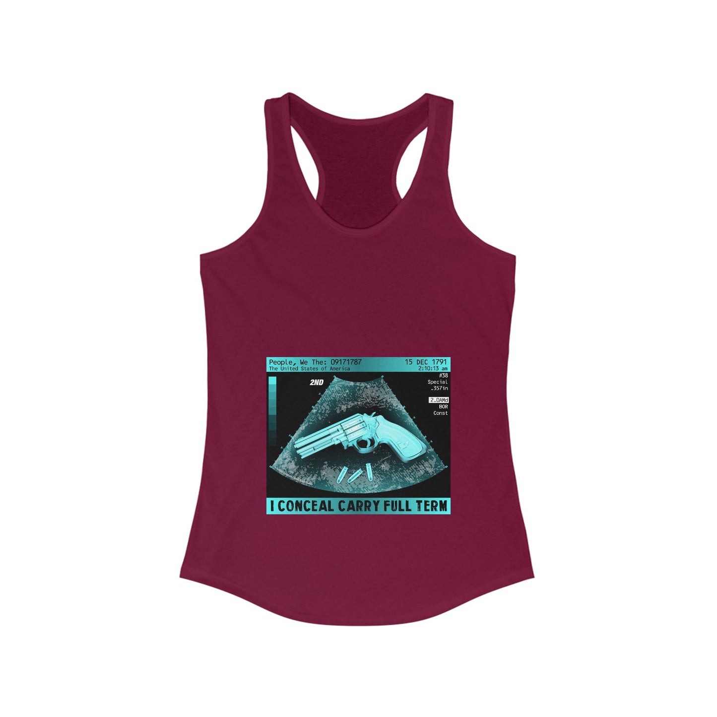 DK73: I Conceal Carry Full Term - Ladies Racerback Tank