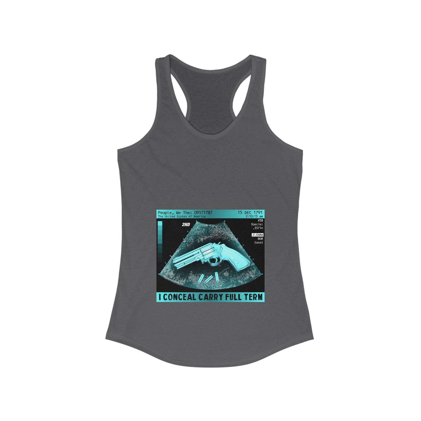 DK73: I Conceal Carry Full Term - Ladies Racerback Tank