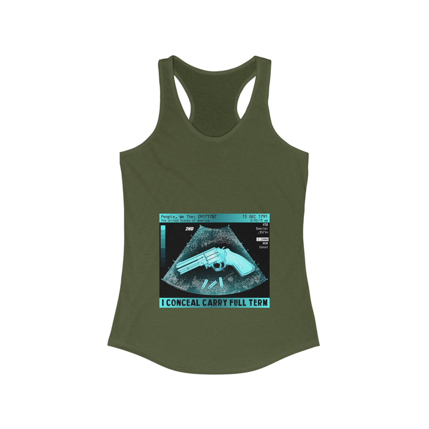 DK73: I Conceal Carry Full Term - Ladies Racerback Tank