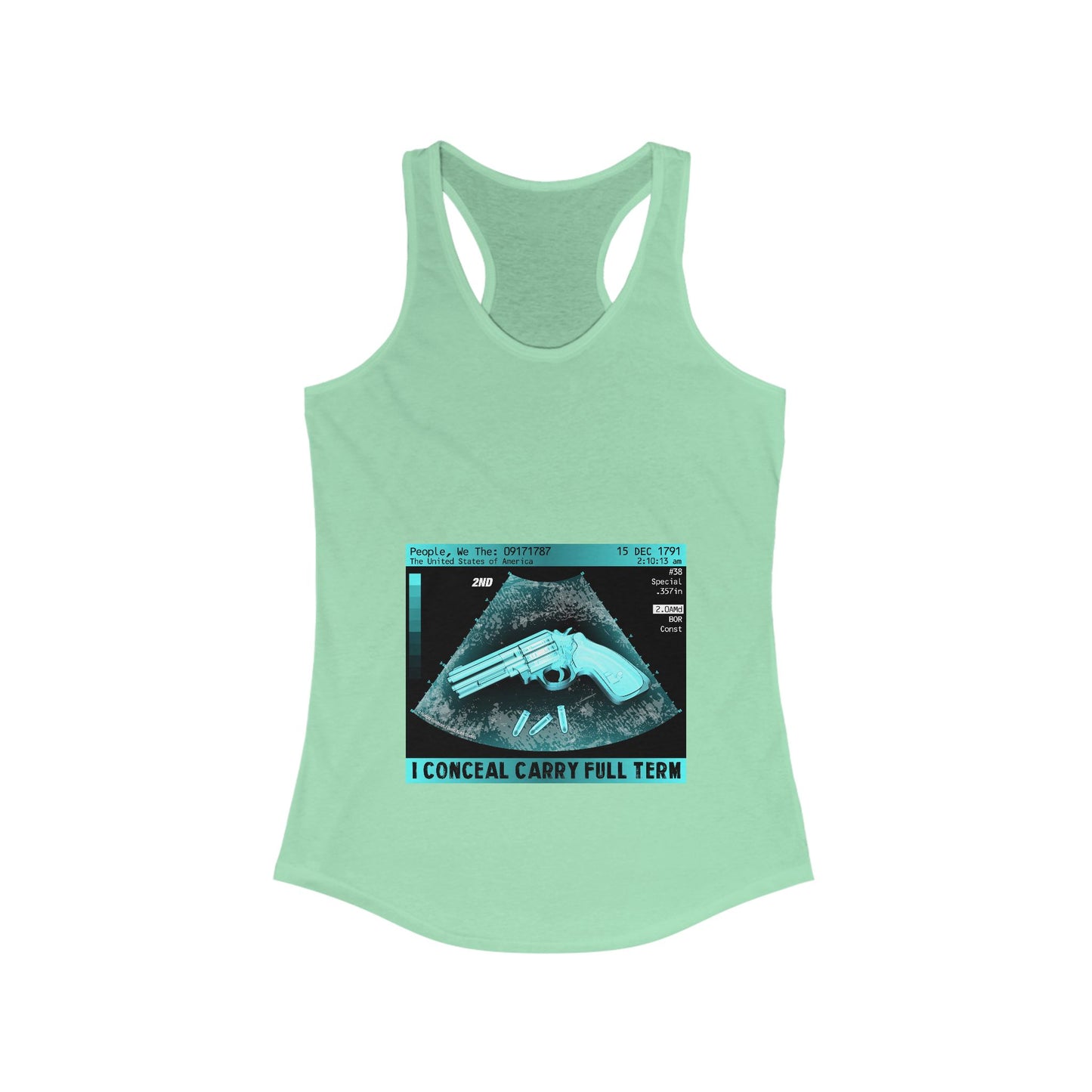 DK73: I Conceal Carry Full Term - Ladies Racerback Tank