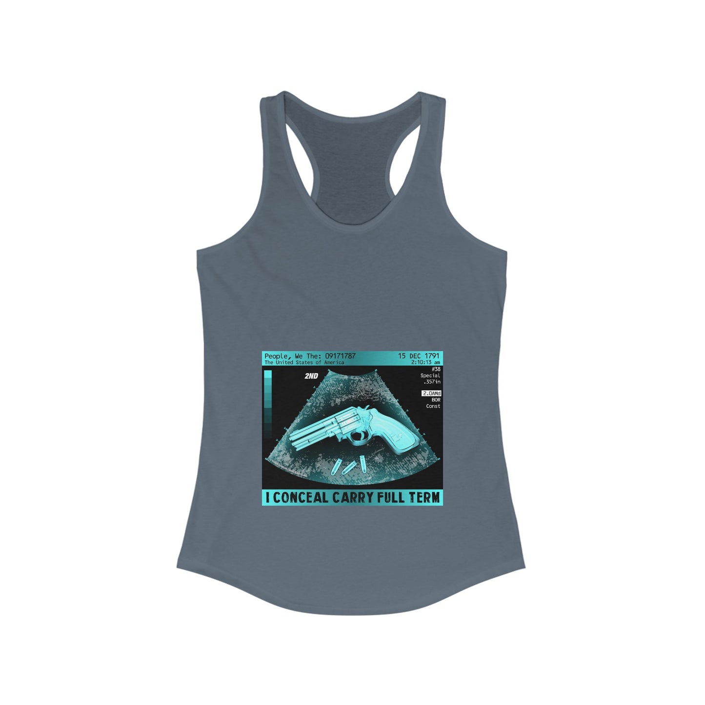 DK73: I Conceal Carry Full Term - Ladies Racerback Tank