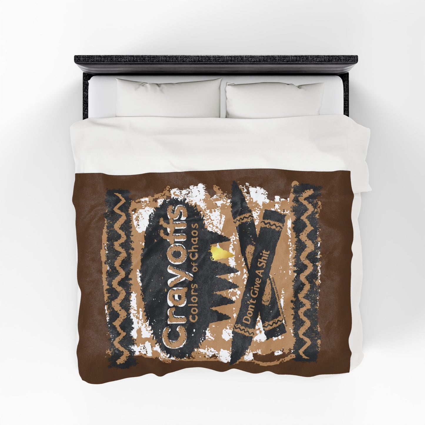 DK110: Crayoffs - Colors of Chaos (Don't Give a Shit Brown) - Velveteen Plush Blanket