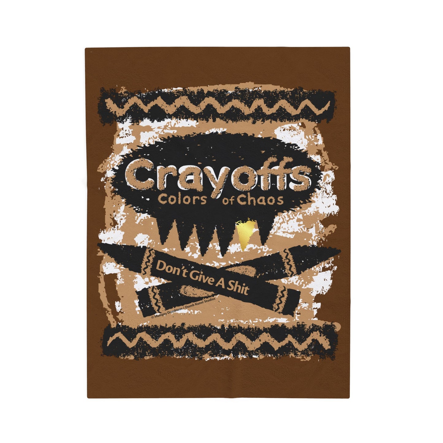 DK110: Crayoffs - Colors of Chaos (Don't Give a Shit Brown) - Velveteen Plush Blanket