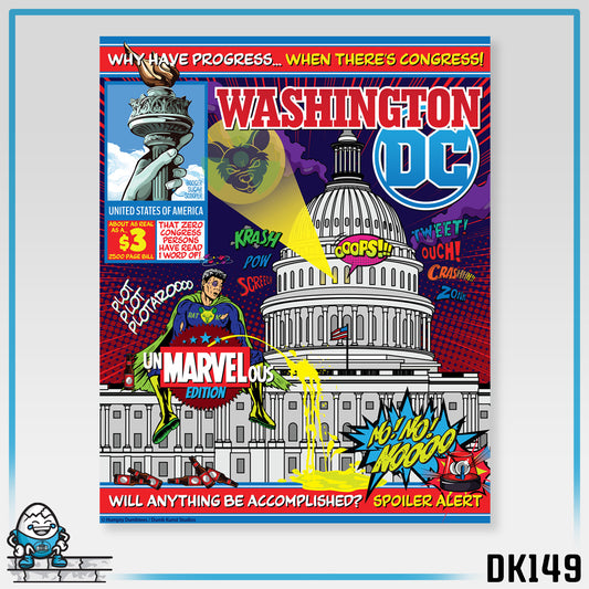 DK149: UnMARVELousington D.C. - Ladies Racerback Tank