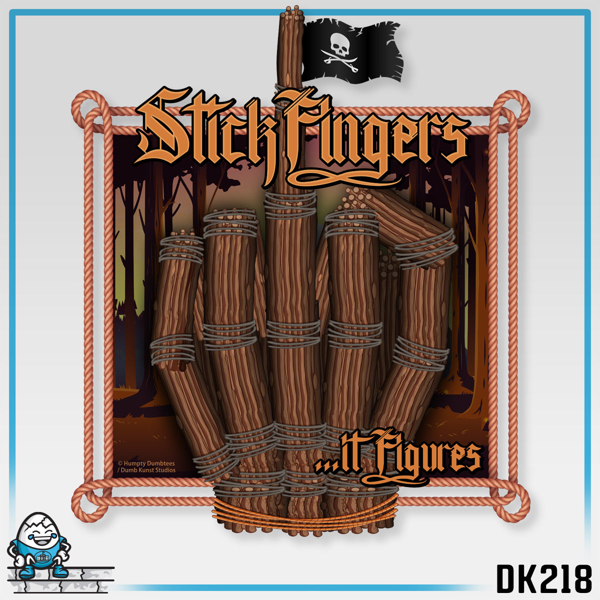DK218: It Stick Figures - Ladies Raceback Tank
