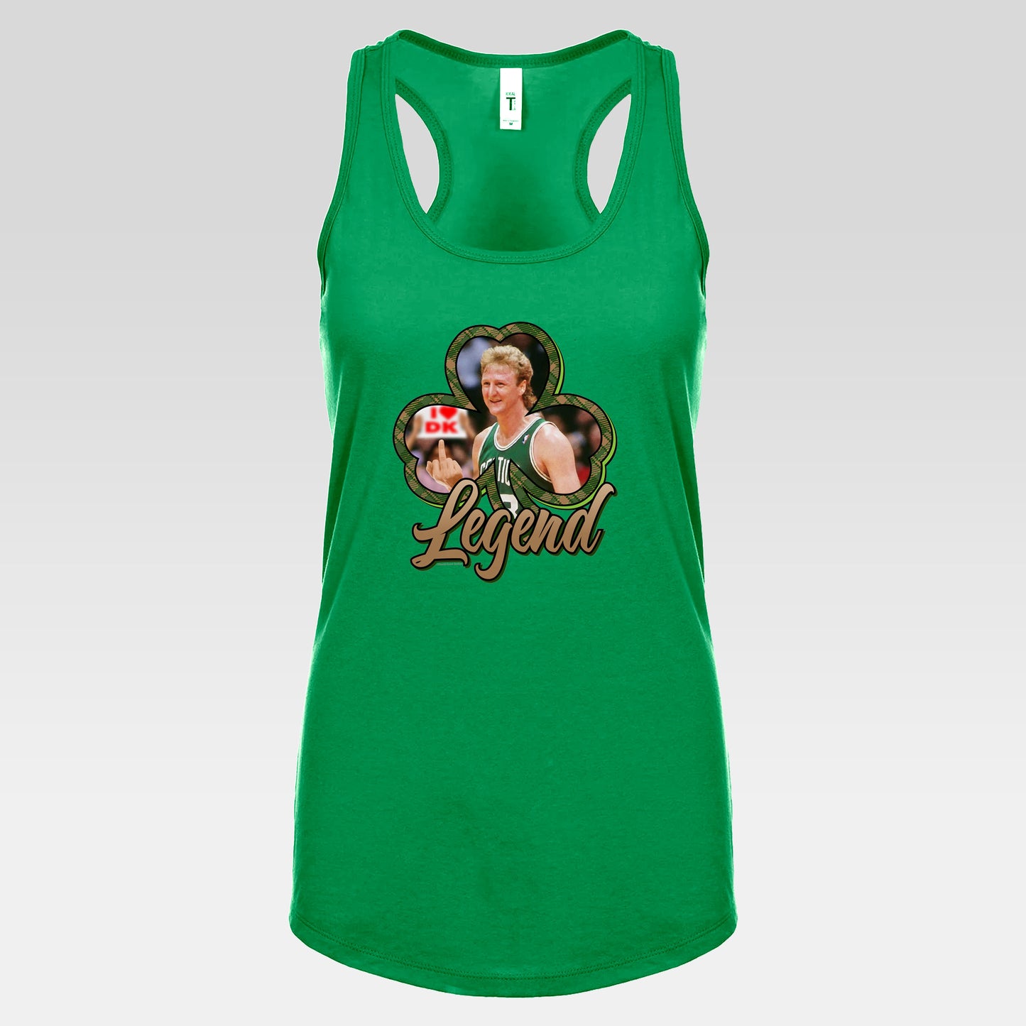 DK33: Give 'em the Bird (Larry Edition) - Ladies Racerback Tank