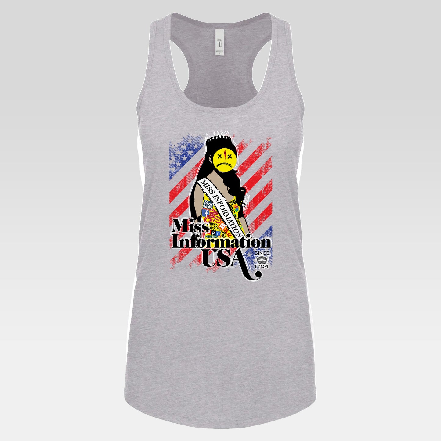 DK60: Miss Information USA - Ladies Racerback Tank