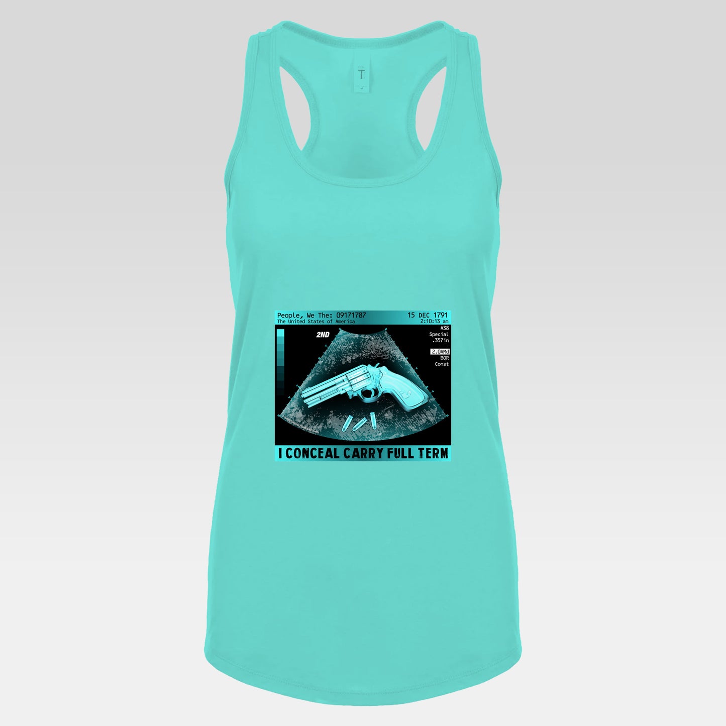 DK73: I Conceal Carry Full Term - Ladies Racerback Tank