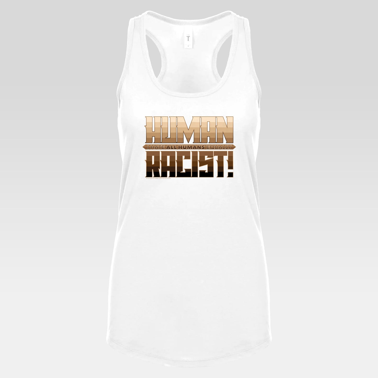 DK99: The Human Racist (Tonal Edition) - Ladies Racerback Tank