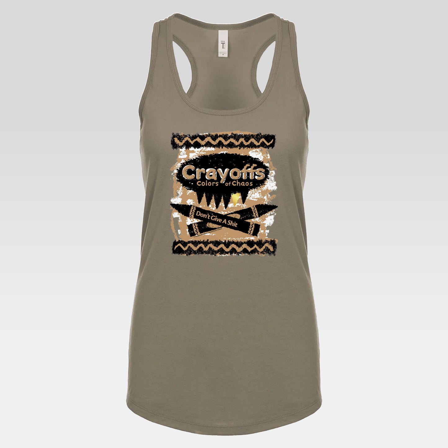 DK110: Crayoffs Colors of Chaos - Ladies Racerback Tank