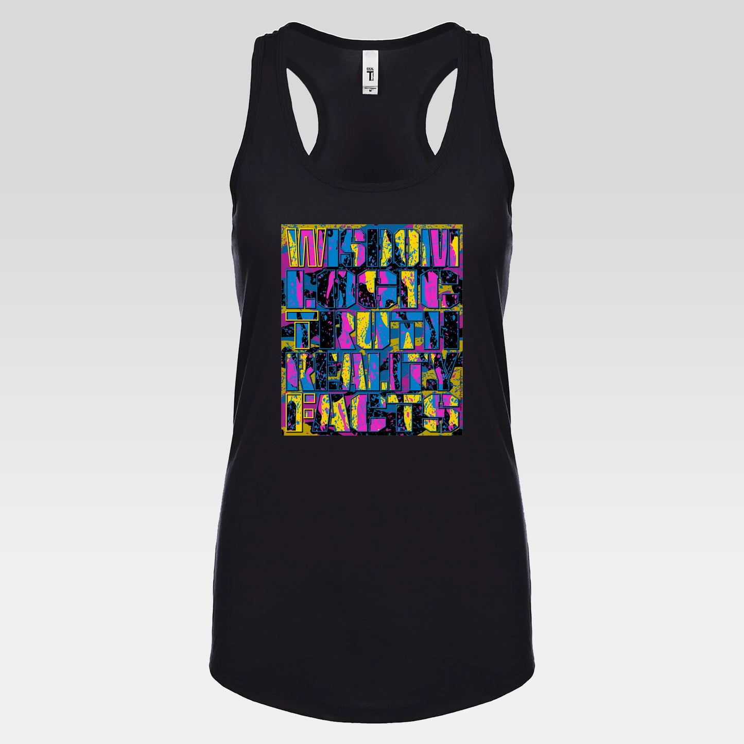 DK159: WTF! FTW! Facts! (CMYK Edition) - Ladies Racerback Tank