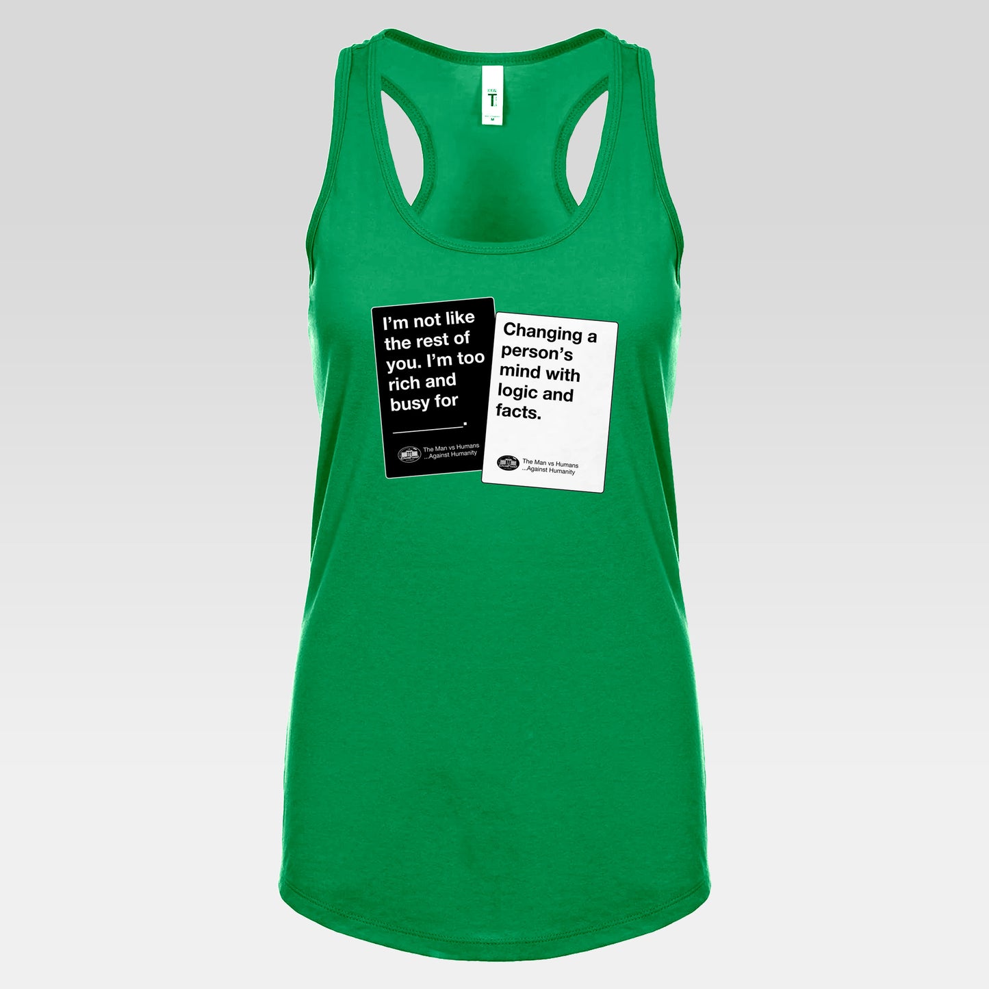 DK180: Humans Against Humanity (Logic & Facts Edition) - Ladies Racerback Tank