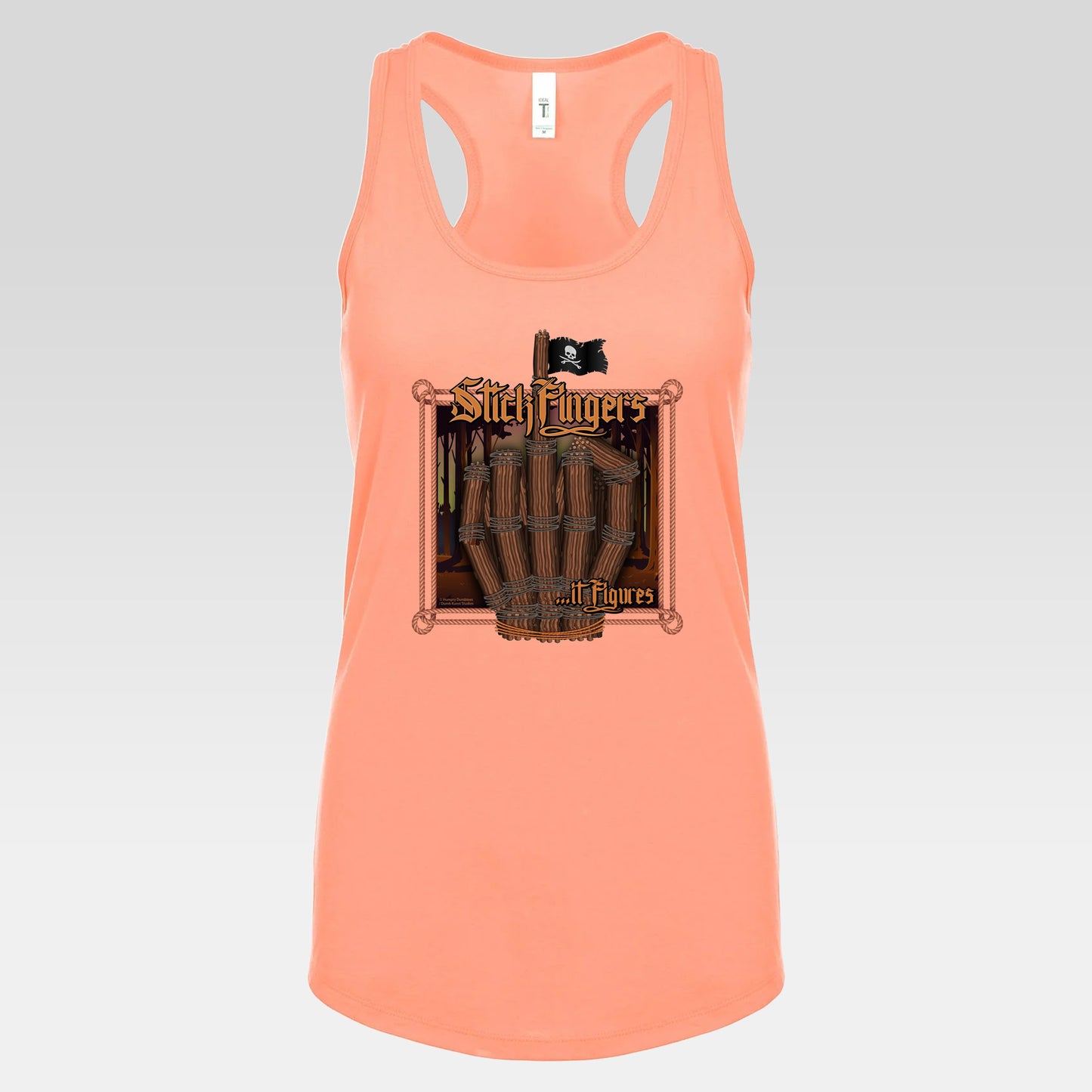 DK218: It Stick Figures - Ladies Raceback Tank
