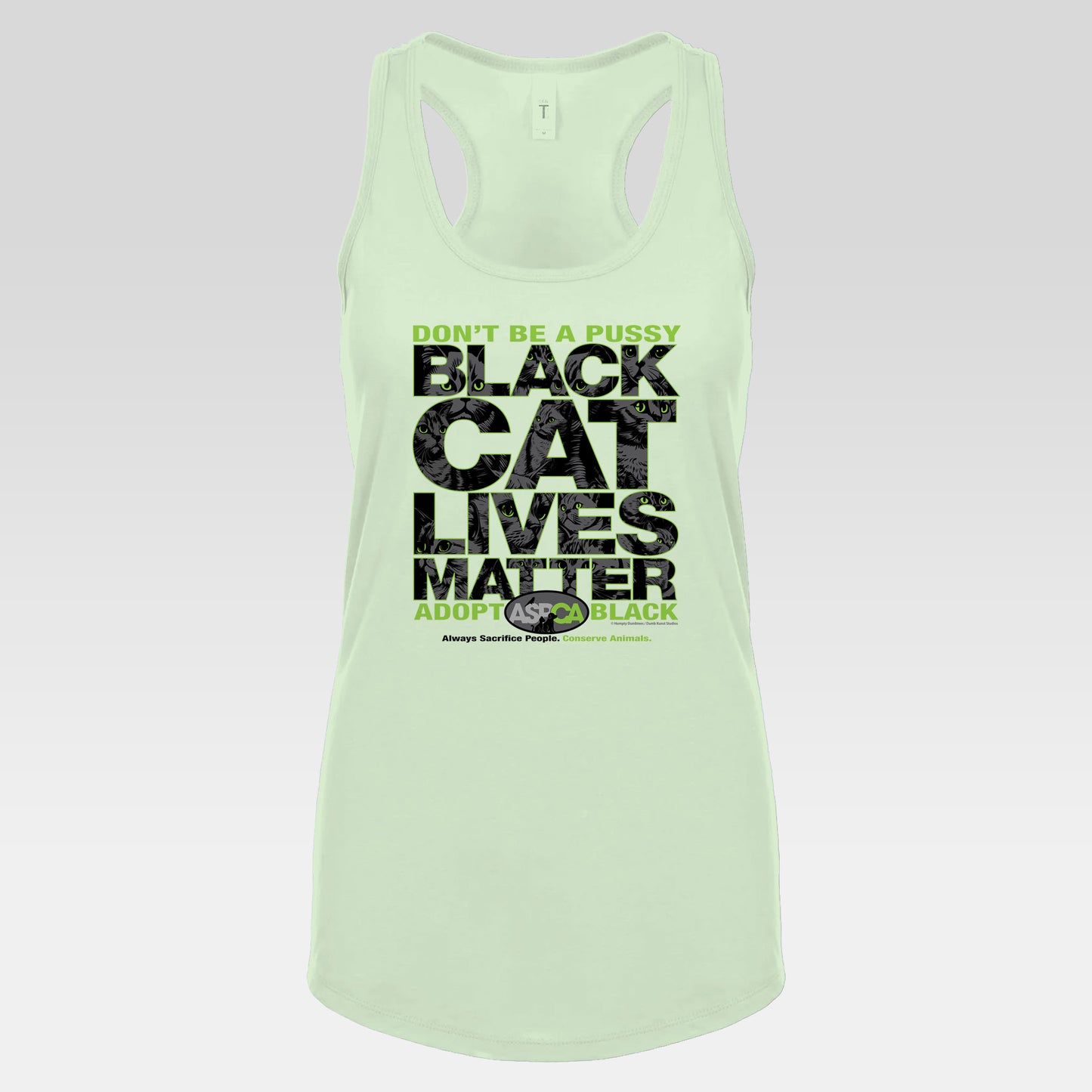 DK219: ASPCA (Black Cat Edition) - Ladies Raceback Tank