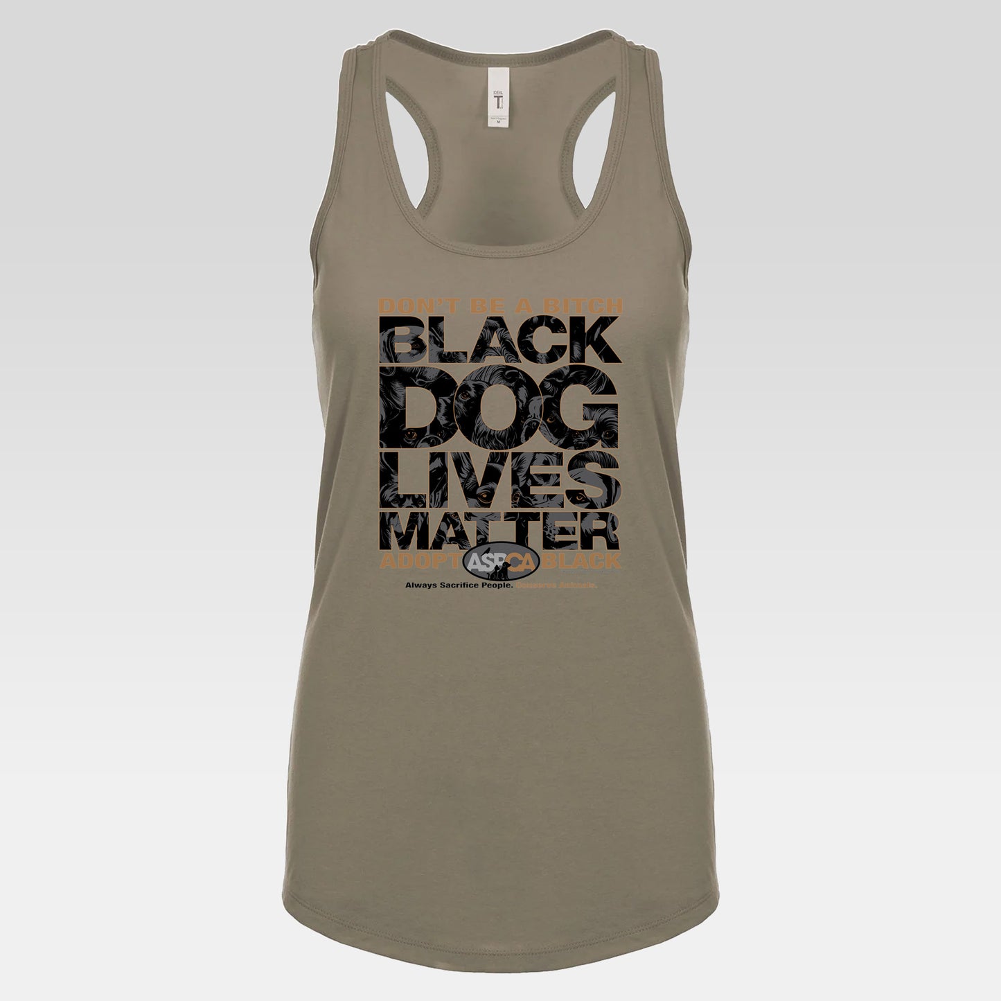 DK219: ASPCA (Black Dog Edition) - Ladies Raceback Tank