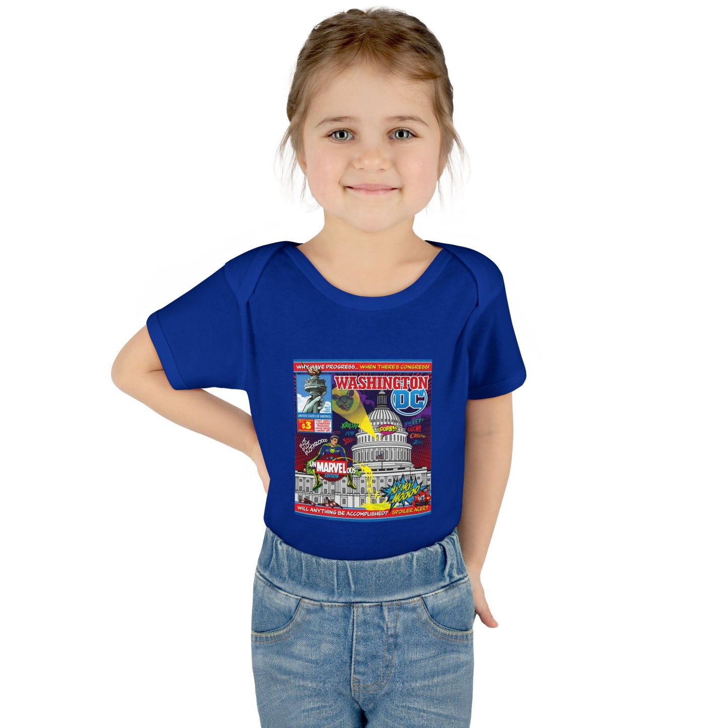 DK149: UnMARVELousington D.C. - Infant Sized Onsie