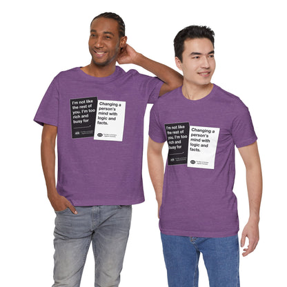 DK180: Humans Against Humanity (Logic & Facts Edition) - Unisex S/S T-Shirt