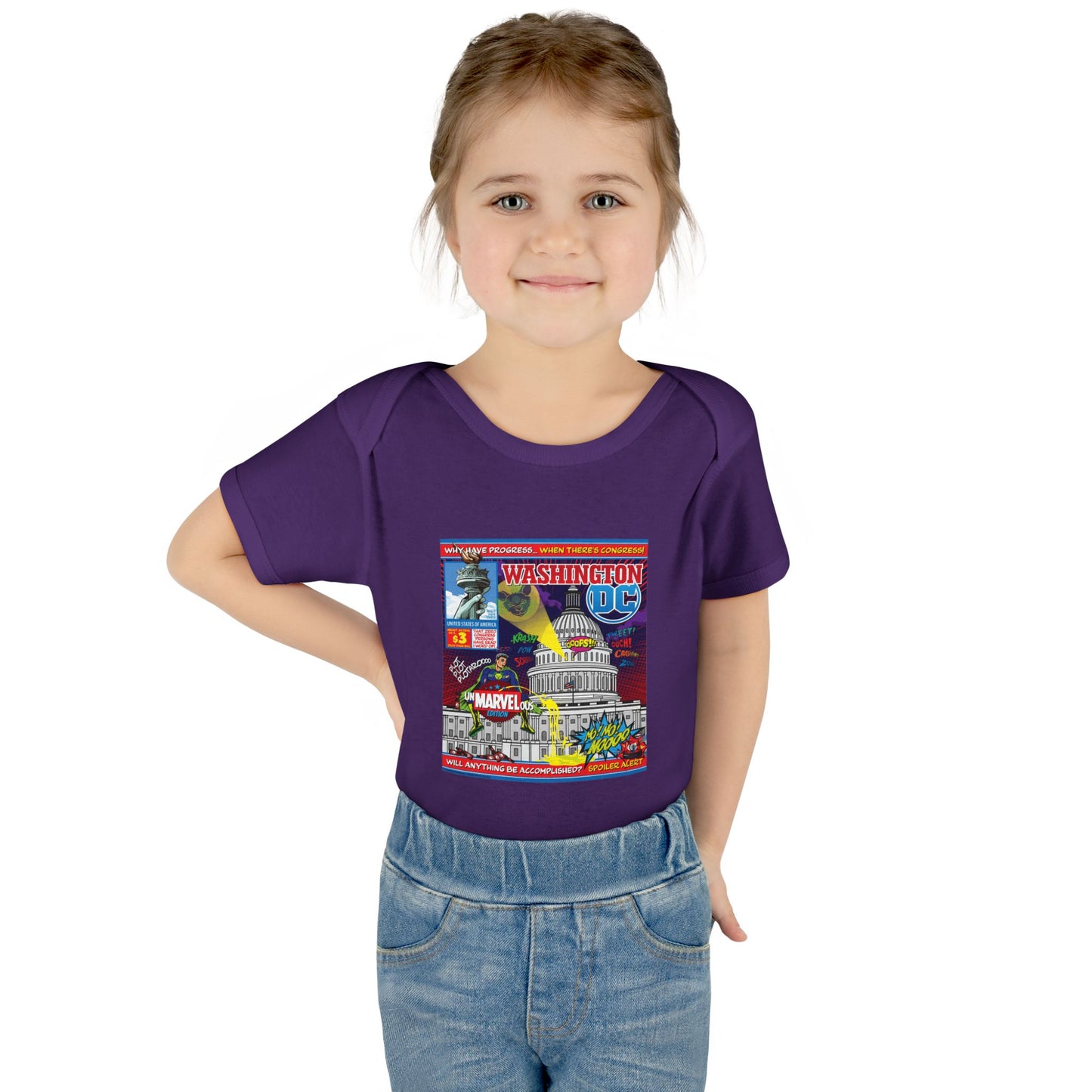 DK149: UnMARVELousington D.C. - Infant Sized Onsie