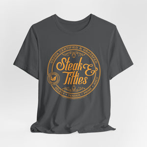 DK225: Steak & Titties - Unisex S/S T-Shirt