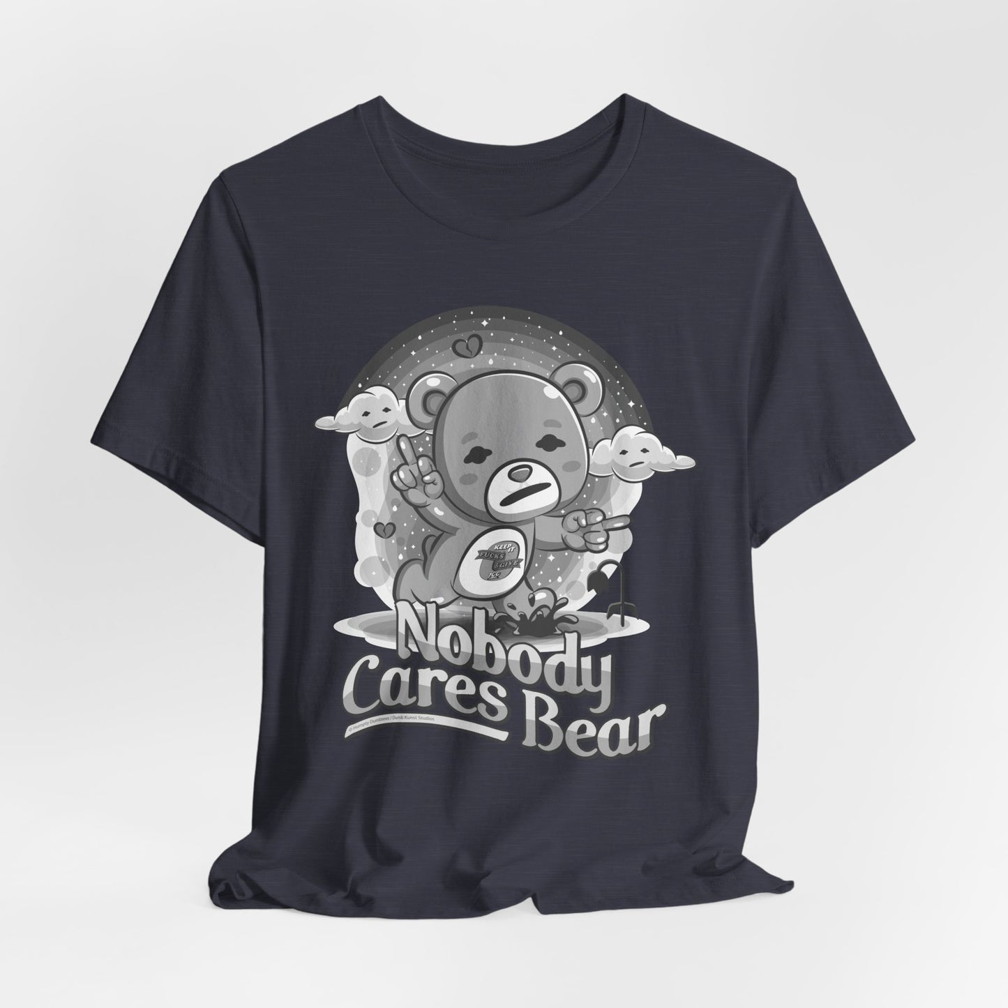 DK227: Nobody Cares Bear - Unisex S/S T-Shirt
