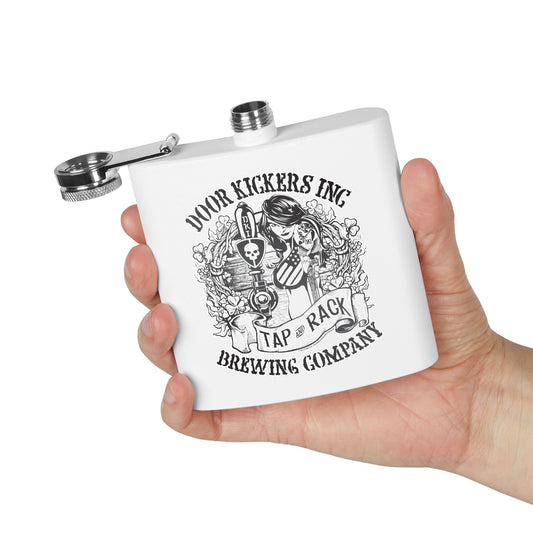DK132: Tap & Rack - 6oz Stainless Steel Hip Flask