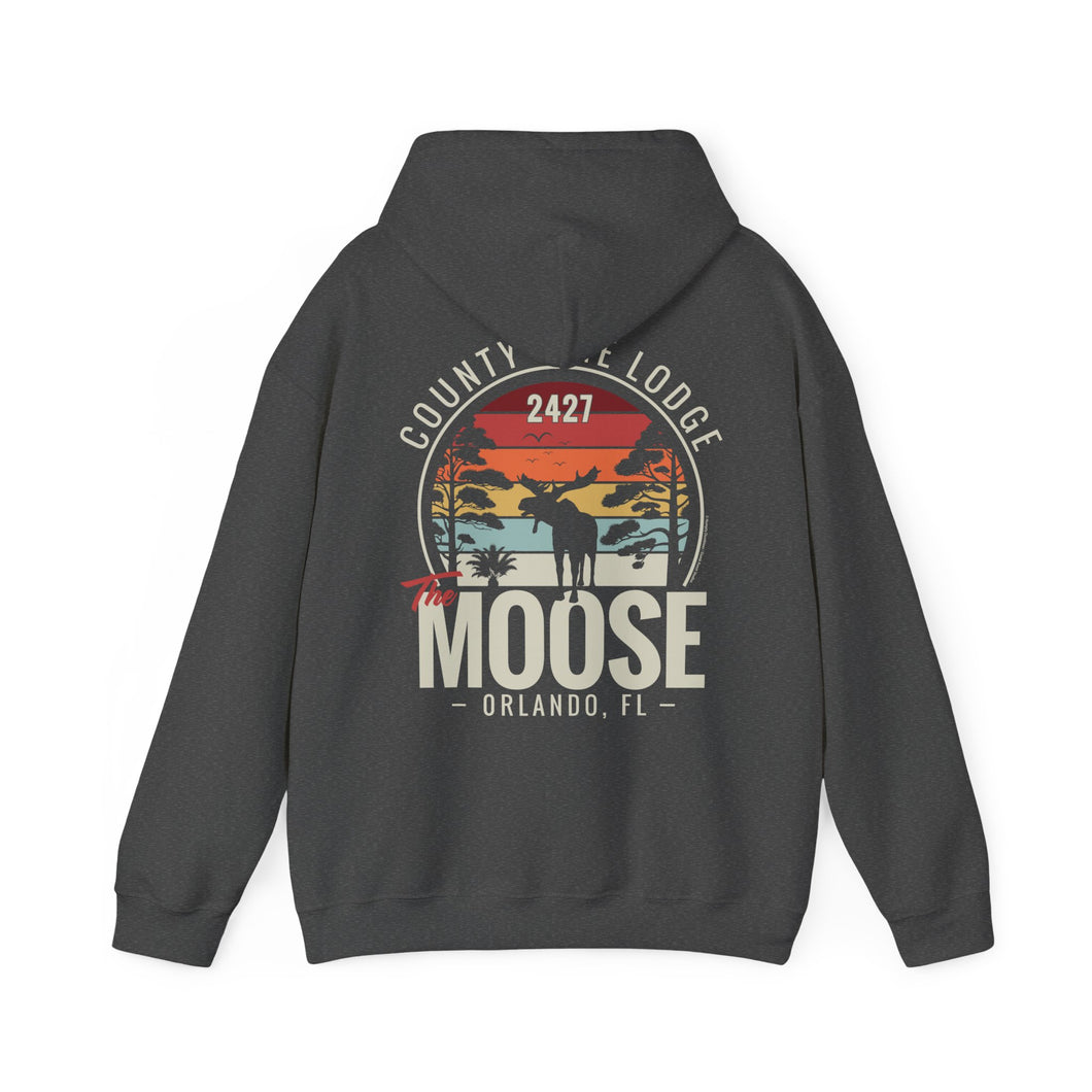 Moose Lodge 2427 - Florida Moose Sunset - Hooded Sweatshirt (Front & Back Print)