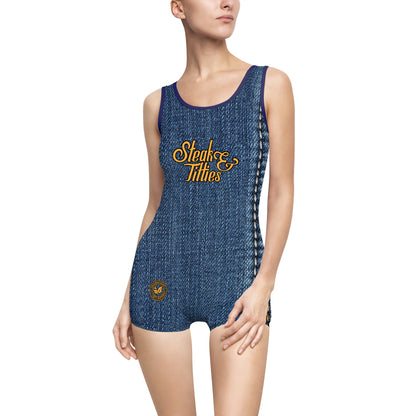 DK225: Steak & Titties - Women's Vintage Swimsuit