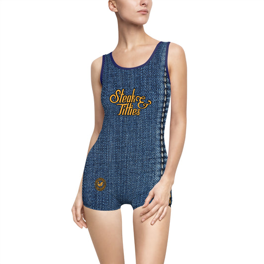 DK225: Steak & Titties - Women's Vintage Swimsuit
