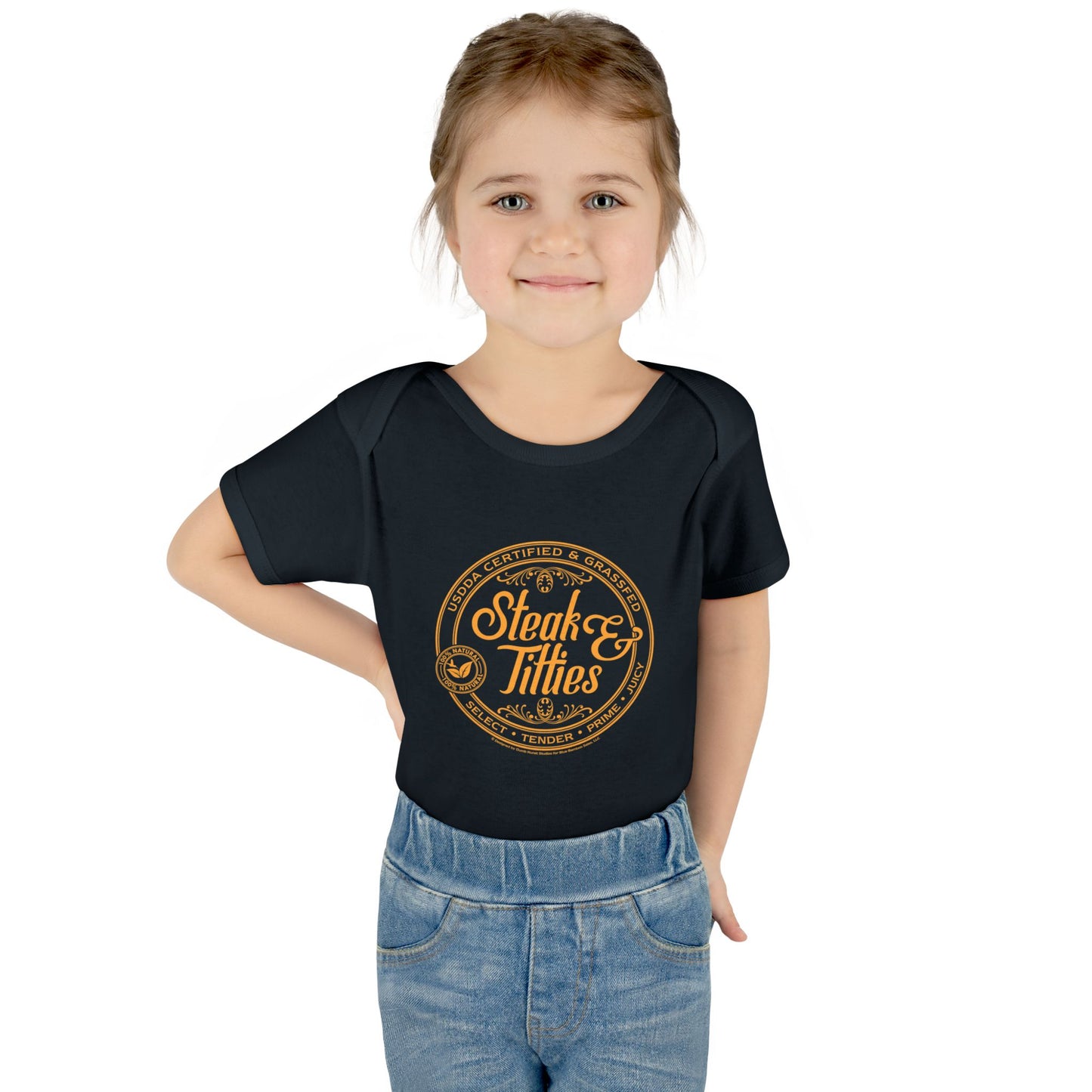 DK225: Steak & Titties - Infant Sized Onsie