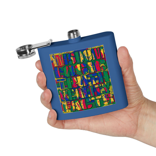 DK159: WTF! FTW! Facts! - 6oz Stainless Steel Hip Flask