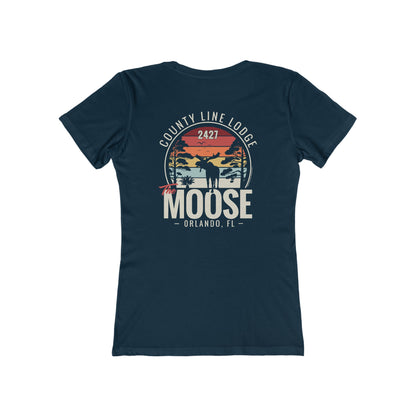 Moose Lodge 2427 - Florida Moose Sunset - Women's T-Shirt (Front & Back Print)