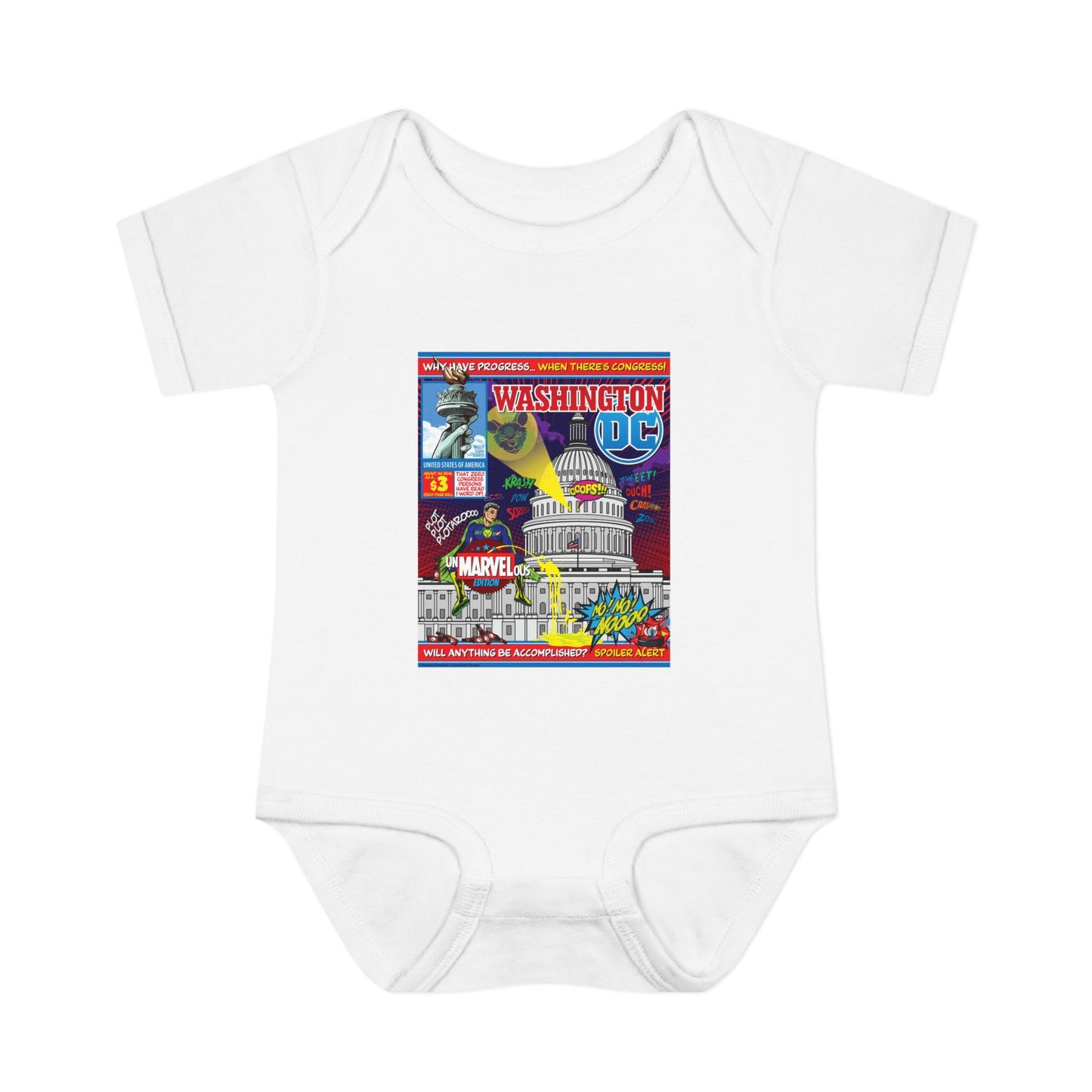 DK149: UnMARVELousington D.C. - Infant Sized Onsie