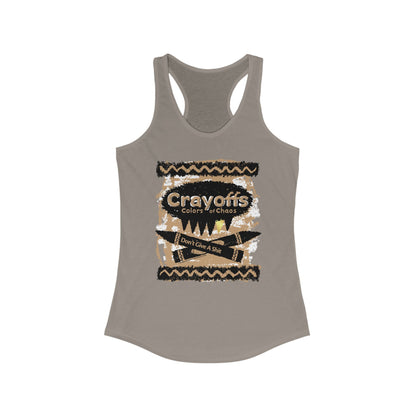 DK110: Crayoffs Colors of Chaos - Ladies Racerback Tank
