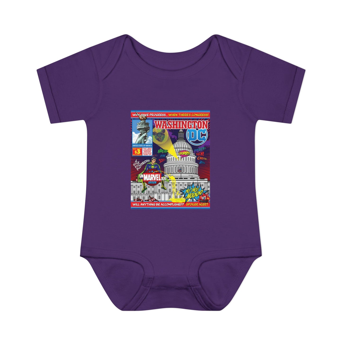 DK149: UnMARVELousington D.C. - Infant Sized Onsie