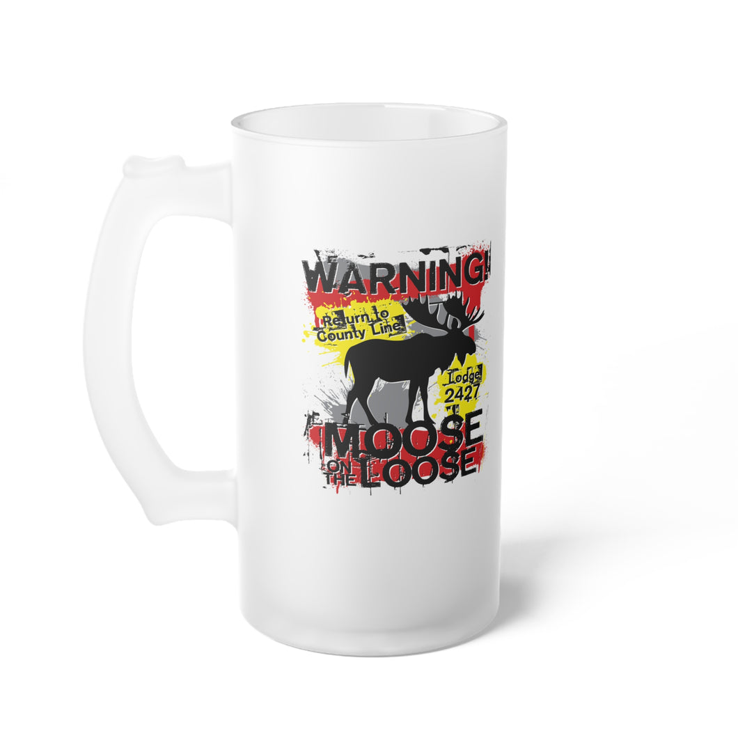 Moose Lodge 2427 - Loose Moose - Frosted Glass Beer Mug