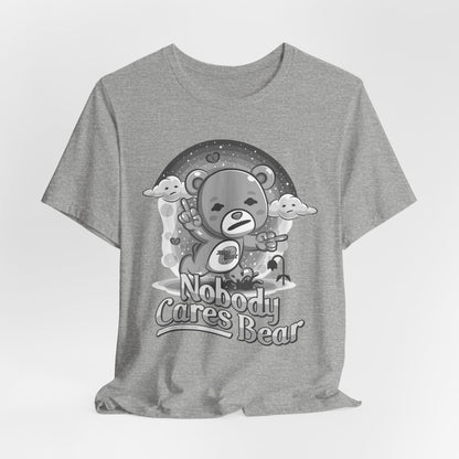 DK227: Nobody Cares Bear - Unisex S/S T-Shirt