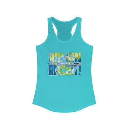 DK99: The Human Racist (Earthly Edition) - Ladies Racerback Tank