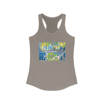 DK99: The Human Racist (Earthly Edition) - Ladies Racerback Tank