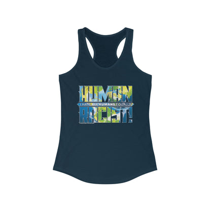 DK99: The Human Racist (Earthly Edition) - Ladies Racerback Tank