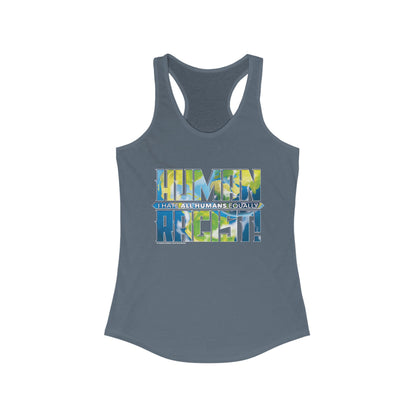 DK99: The Human Racist (Earthly Edition) - Ladies Racerback Tank