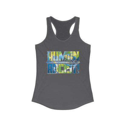 DK99: The Human Racist (Earthly Edition) - Ladies Racerback Tank