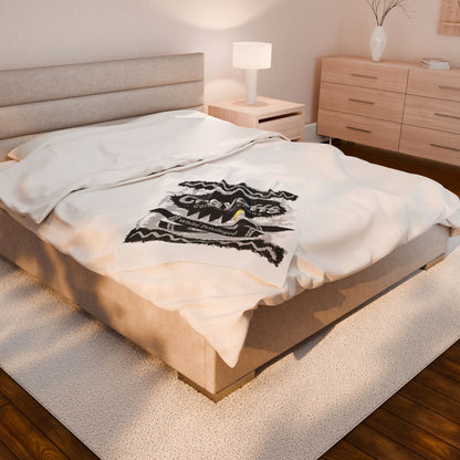 DK110: Crayoffs - Colors of Chaos (White Privileged White) - Velveteen Plush Blanket