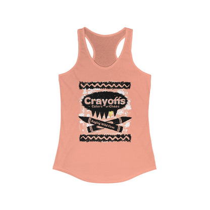 DK110: Crayoffs Colors of Chaos - Ladies Racerback Tank