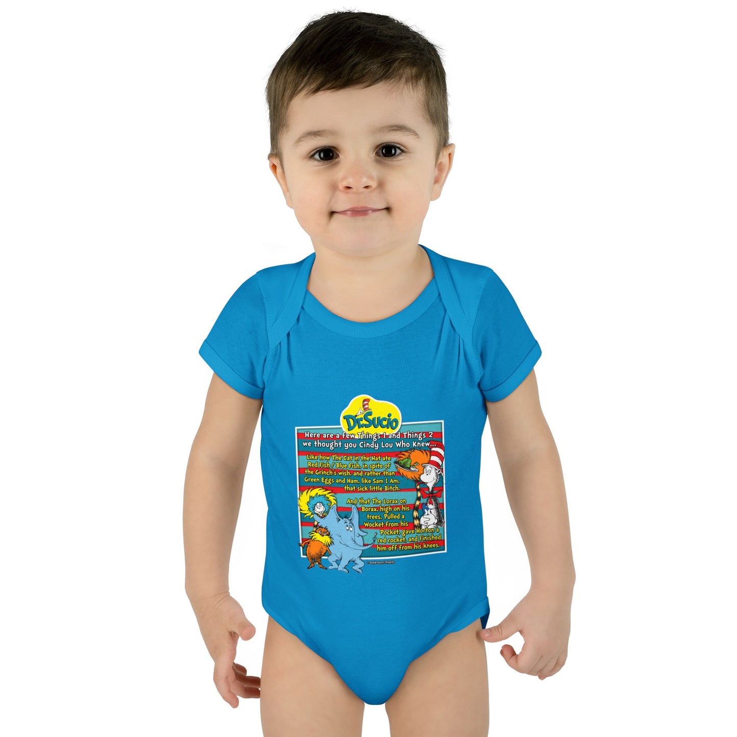 DK64: Doctored Seuss (Dirty Dr. Sucio) - Infant Sized Onsie
