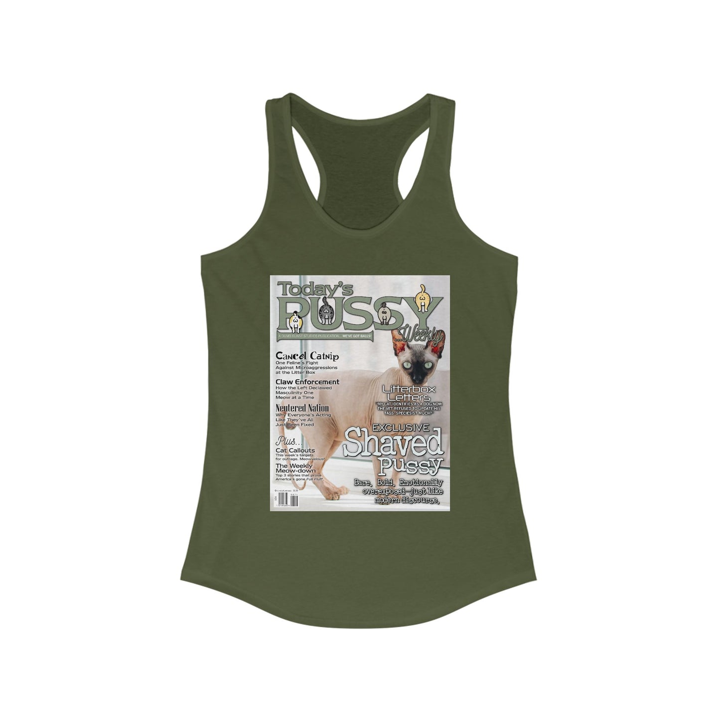DK230: Today's Pussy... Weekly (Shaved Pussy Edition) - Ladies Racerback Tank